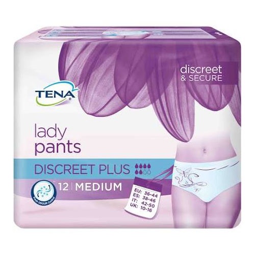 TENA PROTECTIVE UNDERWEAR PLUS - BRAGA ABSORB INC ORINA (T - MED 12 U)