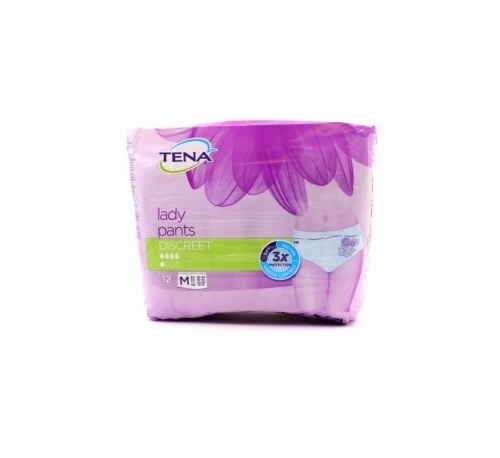 TENA PROTECTIVE UNDERWEAR DISCREET - BRAGA ABSORB INC ORINA DIA ANAT (T - MED 12 U)