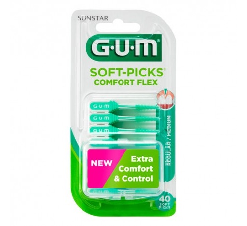 Gum soft picks confort flex reg mint 40u