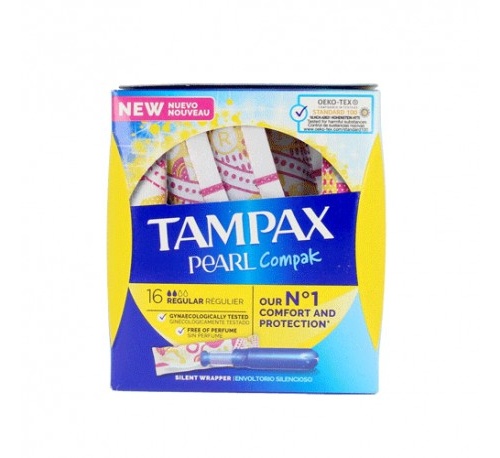 TAMPAX COMPAK PEARL TAMPON 100%ALGODON (REGULAR 18 U)
