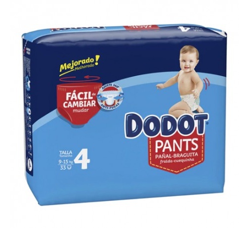 Pañal infantil - dodot pants (t- 4 9-15 kg 33 u)