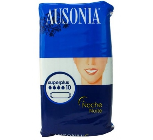 COMPRESAS HIGIENICAS FEMENINAS - AUSONIA (NOCHE SUPERPLUS 10 U)