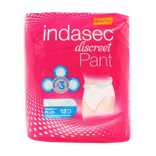Indasec pant plus t/grande 12 + 6 uds