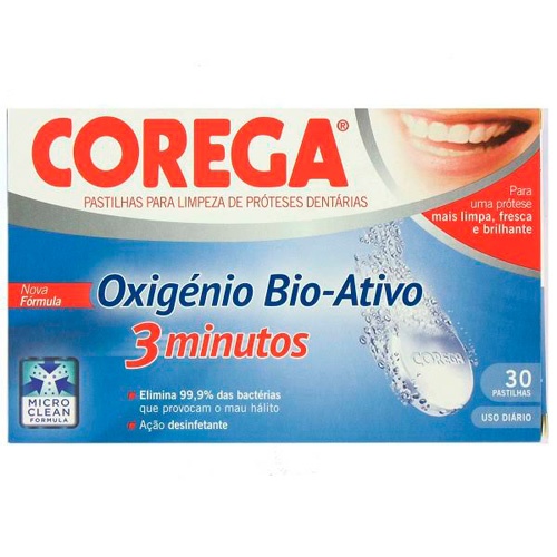 COREGA OXIGENO BIO-ACTIVO - LIMPIEZA PROTESIS DENTAL (30 TABLETAS)