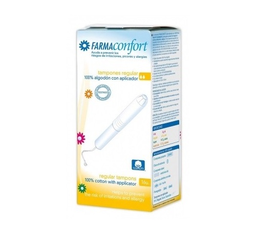 Tampones 100% algodon farmaconfort con aplicador 16 unidades regular - farmaconfort con aplicador