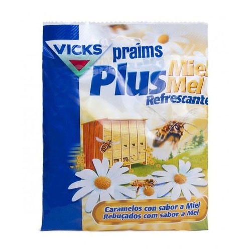 Vicks caramelos miel refrescante bolsa 72 g (17 unidades)