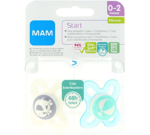Chupete silicona fisiologico mam start 0 - 2 meses n pack doble - mam start