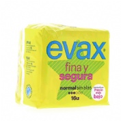 COMPRESAS HIGIENICAS FEMENINAS - EVAX FINA Y SEGURA (NORMAL 16 COMPRESAS)