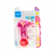Broche para chupete y cubierta de proteccion - mam clip it! & cover (rosa)
