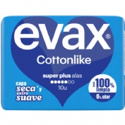 Compresas evax cottonlike super plus 10 ud