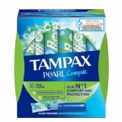 Tampax compak pearl tampon 100%algodon  16 unidades super