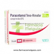 PARACETAMOL TEVA-RIMAFAR 650 MG COMPRIMIDOS EFG , 20 comprimidos
