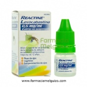 REACTINE LEVOCABASTINA 0,5mg/ml COLIRIO EN SUSPENSION , 1 frasco de 4 ml
