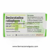 DESLORATADINA RATIOPHARM 5 MG COMPRIMIDOS RECUBIERTOS CON PELICULA EFG, 20 comprimidos
