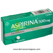 ASPIRINA 500 mg COMPRIMIDOS , 20 comprimidos