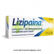 LIZIPAINA CLORHEXIDINA 5 MG/BENZOCAINA 2,5 MG COMPRIMIDOS PARA CHUPAR ,20 comprimidos