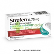 STREFEN 8,75 MG PASTILLAS PARA CHUPAR SABOR MIEL Y EUCALIPTO, 16 pastillas