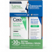Cerave pack gel limpiador espumoso + oil control gel-crema rostro 30% dto
