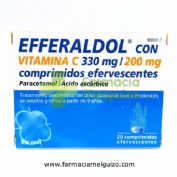 EFFERALDOL CON VITAMINA C 330MG/200MG COMPRIMIDOS EFERVESCENTES , 20 comprimidos