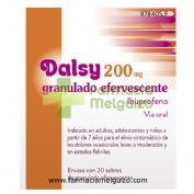 DALSY 200 mg GRANULADO EFERVESCENTE , 20 sobres