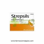 STREPSILS CON VITAMINA C PASTILLAS PARA CHUPAR , 24 pastillas