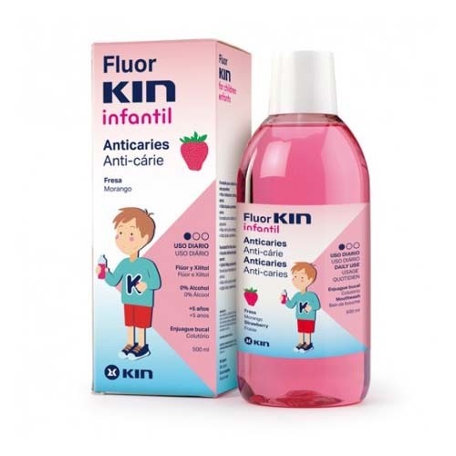 FLUOR KIN INFANTIL ENJUAGUE BUCAL (FRESA 500 ML)