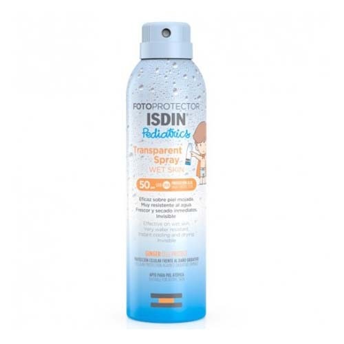 Isdin fotoprotector pediatrics transparent spray wet skin spf 50 (1 envase 250 ml)
